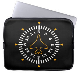 Vliegtuig Compass Flight Instrument Laptop Sleeve