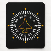 Vliegtuig Compass Flight Instrument Muismat (Voorkant)