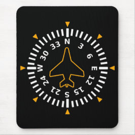 Vliegtuig Compass Flight Instrument Muismat