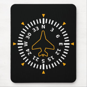 Vliegtuig Compass Flight Instrument Muismat