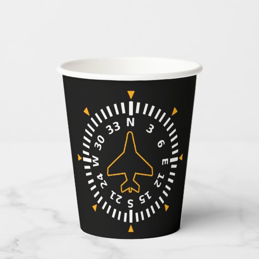 Vliegtuig Compass Flight Instrument Papieren Bekers (Achterkant)