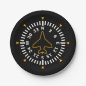 Vliegtuig Compass Flight Instrument Papieren Bordje (Voorkant)