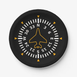 Vliegtuig Compass Flight Instrument Papieren Bordje