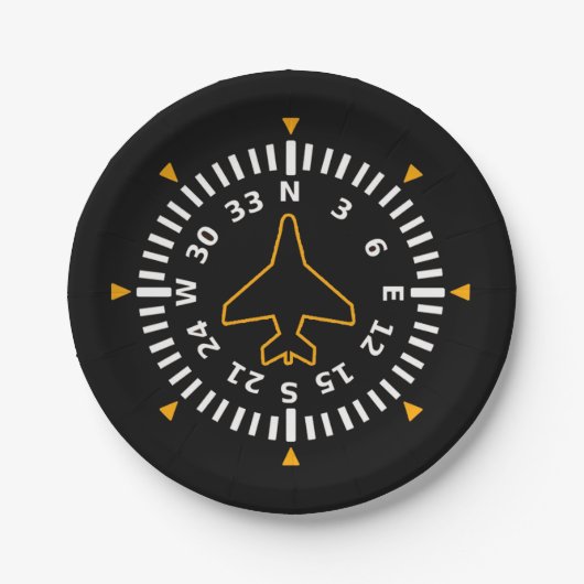 Vliegtuig Compass Flight Instrument Papieren Bordje (Voorkant)