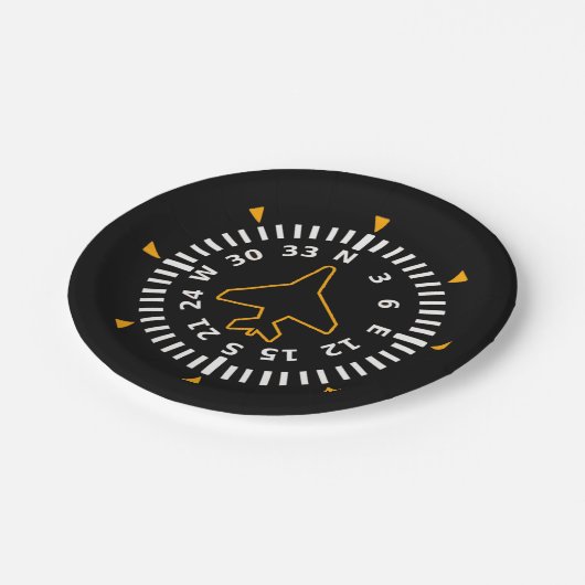 Vliegtuig Compass Flight Instrument Papieren Bordje (Gekanteld)