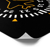 Vliegtuig Compass Flight Instrument Poster (Hoek)