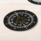 Vliegtuig Compass Flight Instrument Ronde Kartonnen Onderzetter (Gebogen)