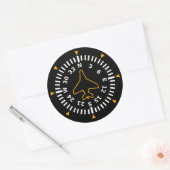 Vliegtuig Compass Flight Instrument Ronde Sticker (Envelop)
