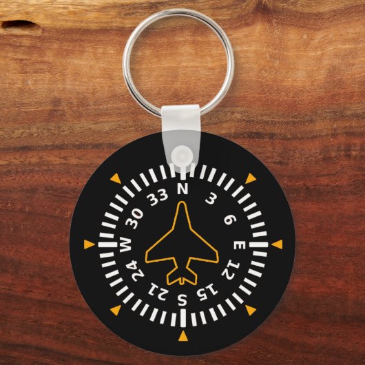 Vliegtuig Compass Flight Instrument Sleutelhanger (Achterkant)