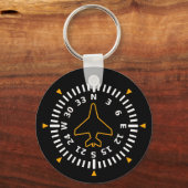 Vliegtuig Compass Flight Instrument Sleutelhanger (Voorkant)