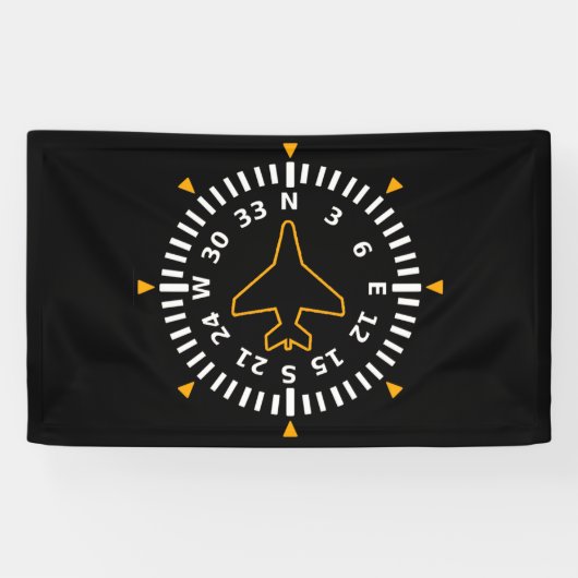 Vliegtuig Compass Flight Instrument Spandoek (Horizontaal)