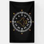 Vliegtuig Compass Flight Instrument Spandoek (Verticaal)