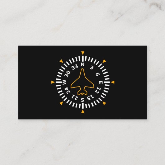 Vliegtuig Compass Flight Instrument Visitekaartje (Voorkant)