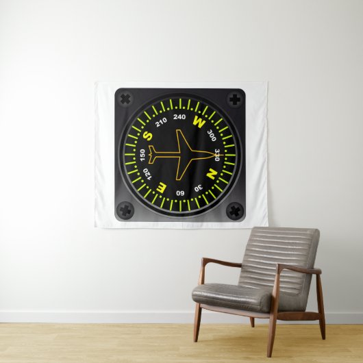 Vliegtuig Compass Wandkleed (In Situ (horizontaal))