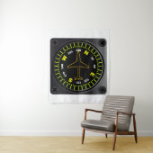 Vliegtuig Compass Wandkleed (In situ)