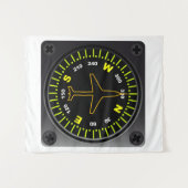 Vliegtuig Compass Wandkleed (Voorkant (horizontaal))