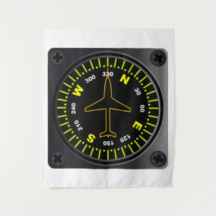 Vliegtuig Compass Wandkleed