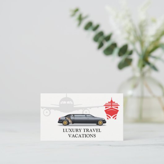 Vliegtuig, Cruise Lijn, Limo Visitekaartje (Staand voorkant)