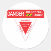 Vliegtuig Danger Ronde Sticker (Voorkant)