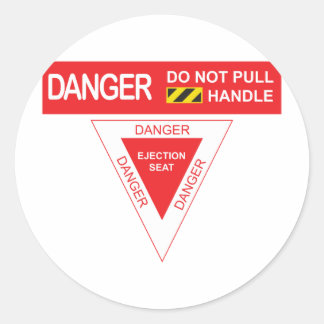 Vliegtuig Danger Ronde Sticker