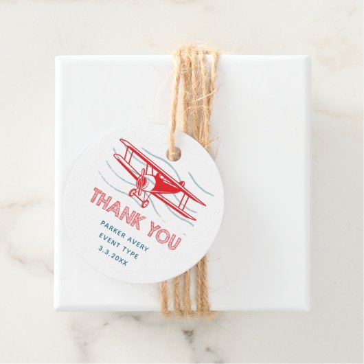 Vliegtuig Dank u Bedankjes Labels (In situ)