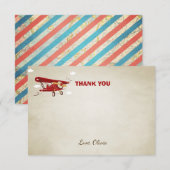 Vliegtuig Dank u kaart  vlakke douche (Voorkant / Achterkant)