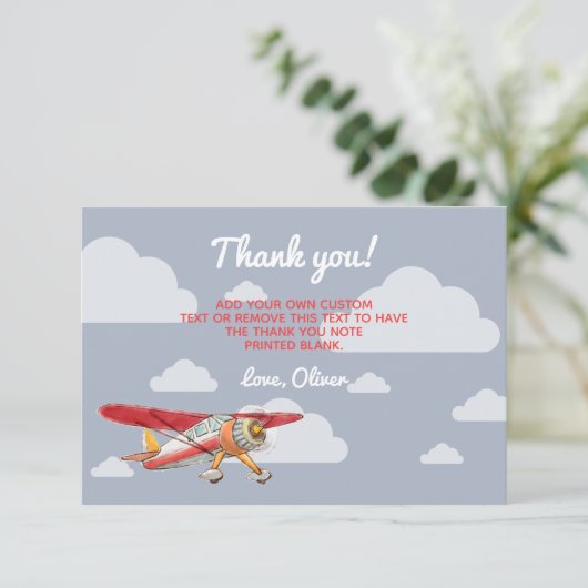  vliegtuig dank u kaarten (Staand voorkant)