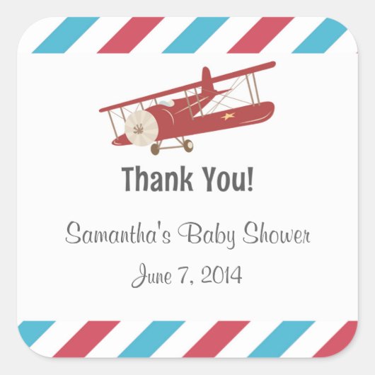 vliegtuig dank u Stickers (Voorkant)