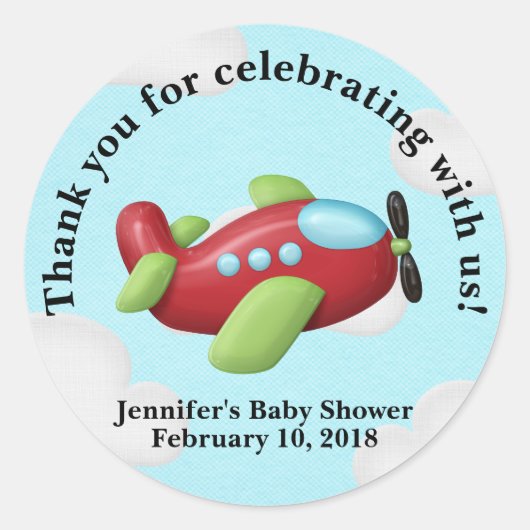 Vliegtuig Dank u Stickers gunst Stickers (Voorkant)