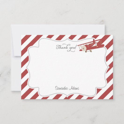 Vliegtuig Dank u wel! Bedankkaart (Voorkant)