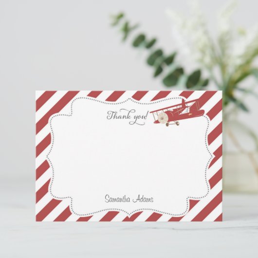 Vliegtuig Dank u wel! Bedankkaart (Staand voorkant)