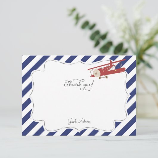 Vliegtuig Dank u wel! Bedankkaart (Staand voorkant)