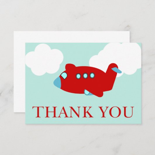 Vliegtuig Dank u wel! Bedankkaart (Voorkant / Achterkant)