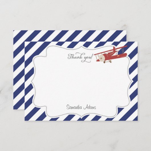 Vliegtuig Dank u wel! Notitiekaartje (Voorkant / Achterkant)