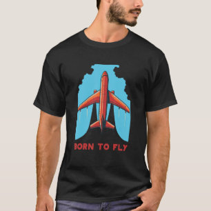 vliegtuig dat door wolken vliegt die zijn ontstaa t-shirt