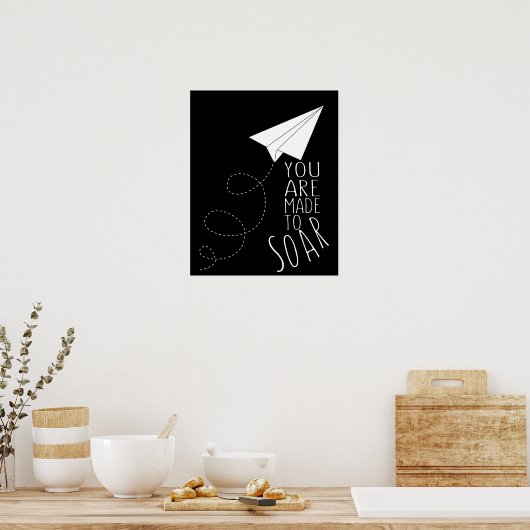 Vliegtuig dat je mijn hart inspirerend hebt gemaak poster (Keuken)