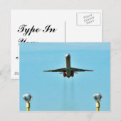 Vliegtuig dat op de luchthaven opstart briefkaart (Voorkant / Achterkant)