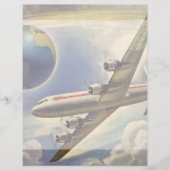  vliegtuig dat over de hele wereld in wolken vlieg (Voorkant)