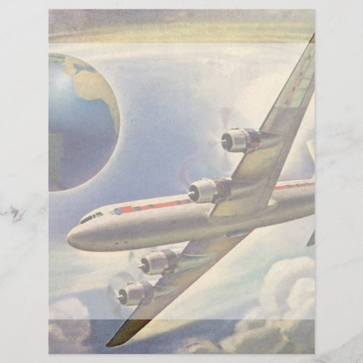  vliegtuig dat over de hele wereld in wolken vlieg (Voorkant)