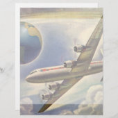  vliegtuig dat over de hele wereld in wolken vlieg (Voorkant / Achterkant)