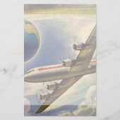 vliegtuig dat over de hele wereld in wolken vlieg (Voorkant)