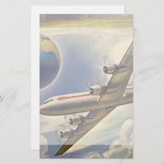 vliegtuig dat over de hele wereld in wolken vlieg (Voorkant / Achterkant)