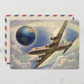  vliegtuig dat over de hele wereld in wolken vlieg (Voorkant / Achterkant)