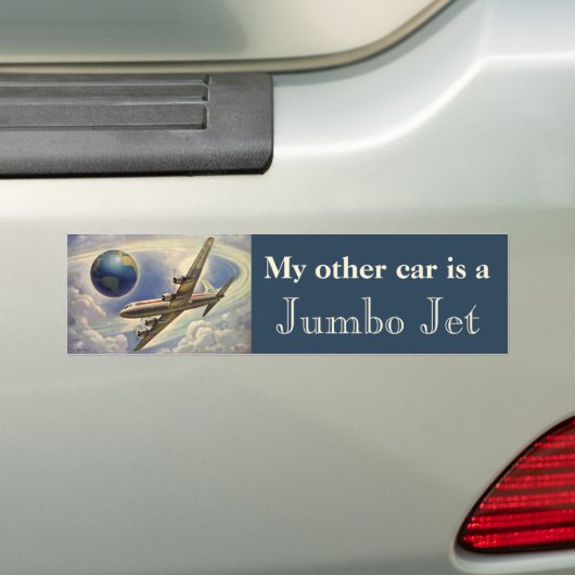  vliegtuig dat over de hele wereld in wolken vlieg bumpersticker (Op auto)