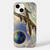 vliegtuig dat over de hele wereld in wolken vlieg Case-Mate iPhone case (Achterkant)