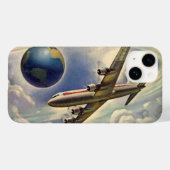 vliegtuig dat over de hele wereld in wolken vlieg Case-Mate iPhone case (Achterkant (horizontaal))
