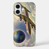  vliegtuig dat over de hele wereld in wolken vlieg Case-Mate iPhone case (Achterkant)