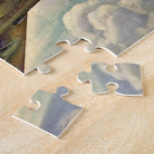  vliegtuig dat over de hele wereld in wolken vlieg legpuzzel (Zijkant)