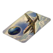 vliegtuig dat over de hele wereld in wolken vlieg magneet (Linkerzijde)