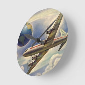  vliegtuig dat over de hele wereld in wolken vlieg ronde klok (Hoek)